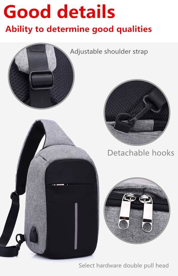 Anti-Theft Shoulder Bag with USB Charging - BeppleStore 